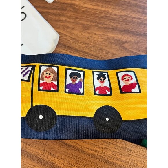 Retro Silk School Bus Save the Children Preppy Classic Chic Artsy Work Wear 80s - Picture 4 of 9